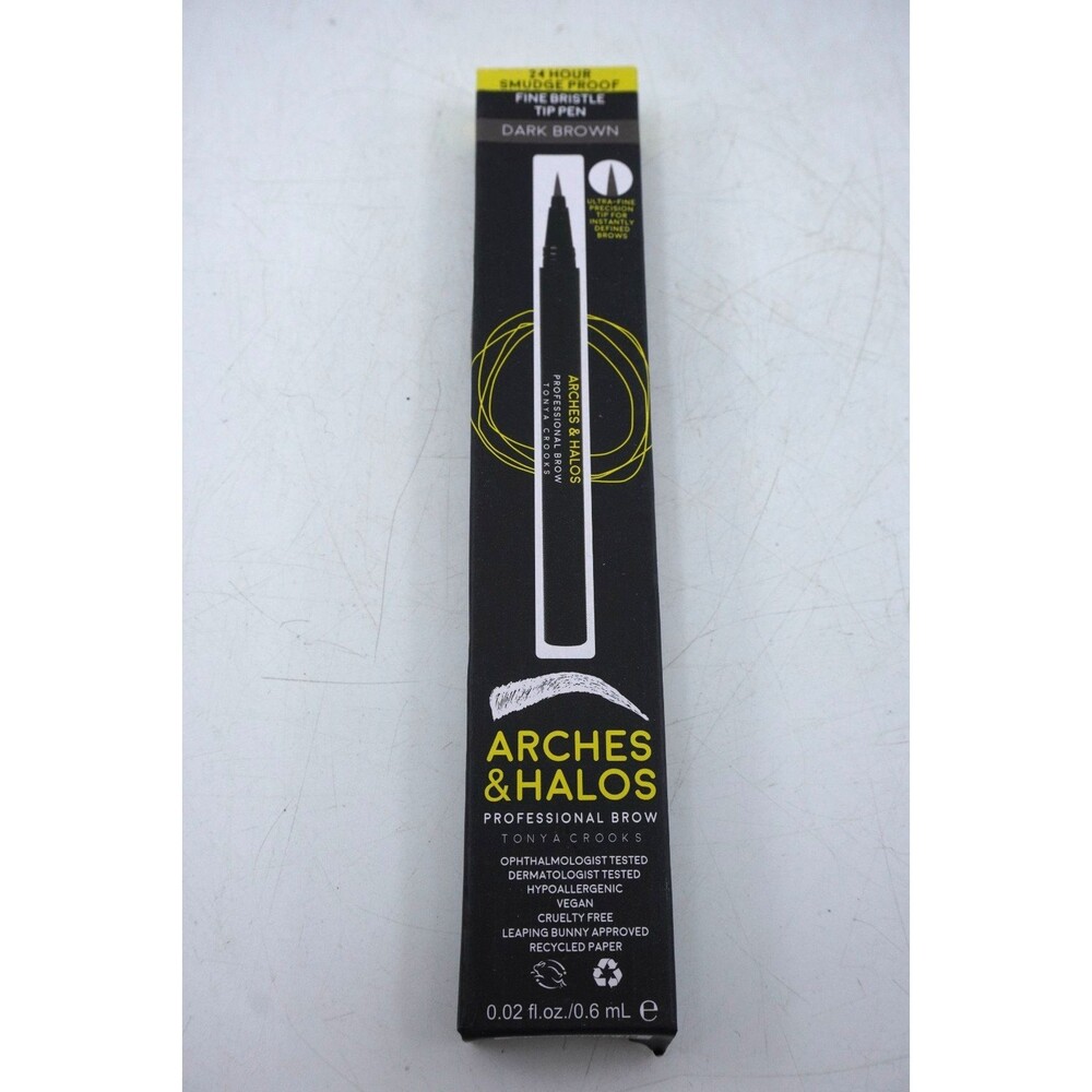Arches and Halos Fine Bristle Tip Pen - Eyebrow Pencils for Women - Dark Brown